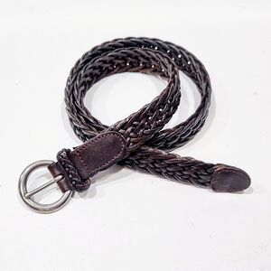 Brooks Brothers Women’s Braided Leather Belt Size M Brown Genuine Leather #3710
